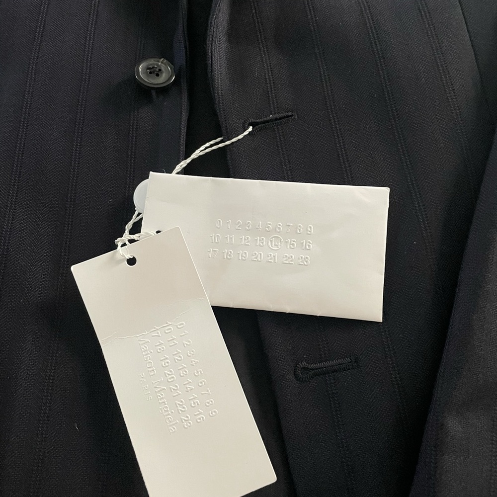 Maison Margiela Mens Pinstripe Wool Cotton Jacket - Picture 8 of 10